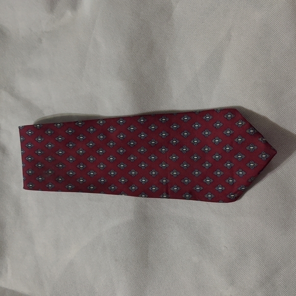 Vintage Monsieur Givenchy Maroon Patterned Silk Neck Tie - Picture 1 of 7